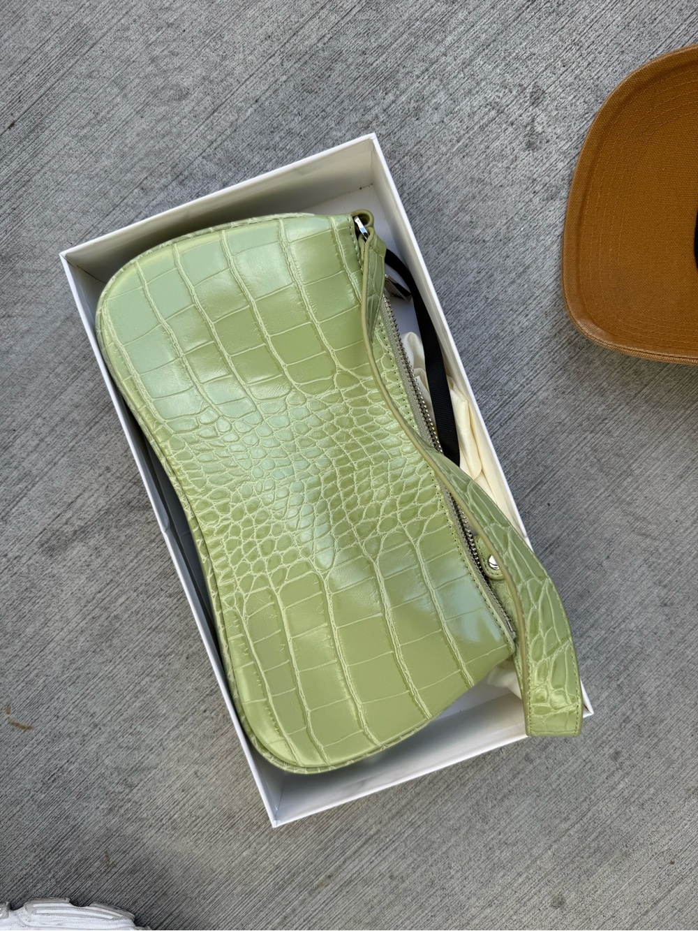 JW PEI Croc-Embossed Mini Shoulder Bag in Sage